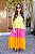 Vestido Feminino Midi Mada Tricolor Lima|Pink|Laranja - Imagem 1