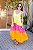Vestido Feminino Midi Mada Tricolor Lima|Pink|Laranja - Imagem 3