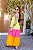 Vestido Feminino Midi Mada Tricolor Lima|Pink|Laranja - Imagem 2