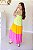 Vestido Feminino Midi Mada Tricolor Lima|Laranja|Pink - Imagem 2
