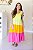 Vestido Feminino Midi Mada Tricolor Lima|Laranja|Pink - Imagem 1