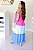 Vestido Feminino Midi Mada Tricolor Pink|Azul bb|Azul - Imagem 3