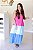 Vestido Feminino Midi Mada Tricolor Pink|Azul bb|Azul - Imagem 4