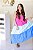 Vestido Feminino Midi Mada Tricolor Pink|Azul bb|Azul - Imagem 6