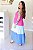 Vestido Feminino Midi Mada Tricolor Pink|Azul bb|Azul - Imagem 5