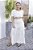 Conjunto Feminino longo Mirella branco estampado - Imagem 1