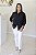 Camisa Feminina Oversized Alexia preta linho - Imagem 3