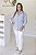Camisa Feminina Oversized Alexia listrada azul - Imagem 2