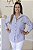 Camisa Feminina Oversized Alexia listrada azul - Imagem 1