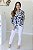 Camisa Feminina Oversized Alexia Azul estampada - Imagem 1