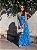 Vestido Feminino Longo Mavie azul Estampado - Imagem 4