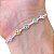 Pulseira Trevo Zircônia Colorida Prata 925 Legítima Feminina - Imagem 1