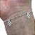 Pulseira Feminina Pingente Trevo Corações Prata 925 Legítima - Imagem 1
