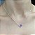 Corrente Feminina Pingente Coração Zircônia Roxo Prata 925 - Imagem 2