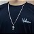 Corrente Masculina Grumet Pingente Crucifixo Prata 925 3mm - Imagem 4