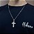 Corrente Elos Cadeado e Crucifixo Jesus Prata 925 Legítima - Imagem 4