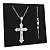 Corrente Elos Cadeado e Crucifixo Jesus Prata 925 Legítima - Imagem 1