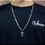 Corrente Masculina Grumet Dupla Crucifixo Jesus Prata 925 - Imagem 5