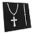 Corrente Masculina Grumet Dupla Crucifixo Jesus C Prata 925 - Imagem 1