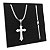 Corrente Masculina Grumet Dupla Crucifixo Prata 925 Original - Imagem 1