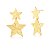 Brinco Estrela Duplo Dourado - Imagem 1