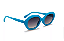 Óculos De Sol Geométrico Redondo Azul - Imagem 1