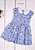 Vestido Infantil  Floral Fundo Azul Claro - Imagem 2
