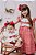 Vestido Infantil  Listras Vermelho e Branco - Imagem 1