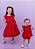 Vestido Infantil Infantil Vermelho Três Saias - Imagem 2