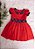 Vestido Infantil Vermelho com Xadrez - Imagem 3