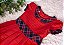 Vestido Infantil Vermelho com Xadrez - Imagem 5