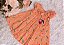 Vestido Bebê Laranja Tulipas Nervuras - Imagem 1
