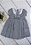 Vestido Bebê Botões Brancos Cinza Mescla - Imagem 1