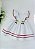 Vestido Bebê Branco com Vivo Vermelho - Imagem 1