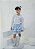 Conjunto Infantil Saia Babados Xadrez Azul - Imagem 1