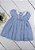 Vestido Bebê Botões Brancos Azul Mescla - Imagem 1