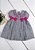 Vestido Bebê Cinza Mescla Com Detalhes Pink - Imagem 1