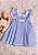 Vestido Bebê List Azul Claro Babado c/ Viés - Imagem 1