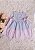 Vestido Bebê List Azul Claro e Rosa - Imagem 1