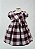 Vestido Bebê Xadrez Vinho com Off - Imagem 1