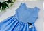 Vestido Infantil Azul Claro Com Detalhe Xadrez - Imagem 2