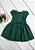 Vestido Infantil Babado Nervuras e Botões Verde - Imagem 1