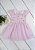 Vestido Infantil Bordado Cerejinha Rococo Rosa - Imagem 1