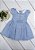 Vestido Infantil Botões Brancos Azul Mescla - Imagem 1