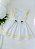 Vestido Infantil Branco com Vivo Amarelo - Imagem 1