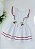 Vestido Infantil Branco com Vivo Vermelho - Imagem 1
