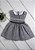 Vestido Infantil Fita de Veludo Preto Cinza Mescla - Imagem 1