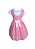 Vestido Infantil Jardineira Listrado Vermelho - Imagem 1
