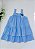 Vestido Infantil Linha A Azul Claro Com Detalhe Xadrez - Imagem 1