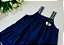 Vestido Infantil Linha A Marinho Com Detalhe Xadrez - Imagem 2